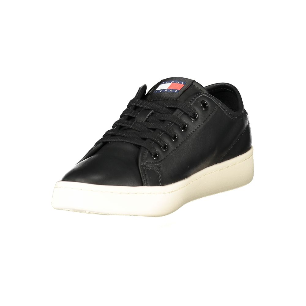 Tommy Hilfiger Black Leather Women's Sneaker