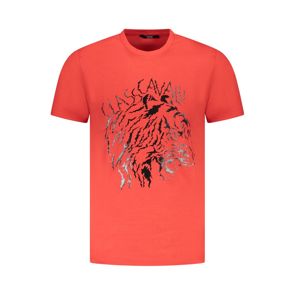 Cavalli Class Red Cotton Men T-Shirt