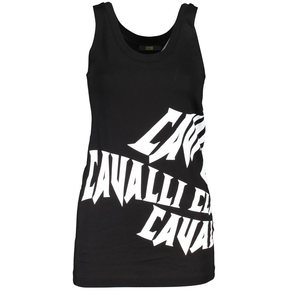 Cavalli Class Black Cotton Tank Top